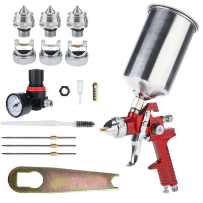 HVLP Air Spray Gun Kit 1.4/1.7/2.5mm 3 Nozzle Auto Paint Car Primer Basecoat