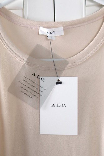 A.L.C. NWT $175 Solid Beige Cut Out Sides Cotton Stretch Tank Top Size Large - Picture 6 of 6