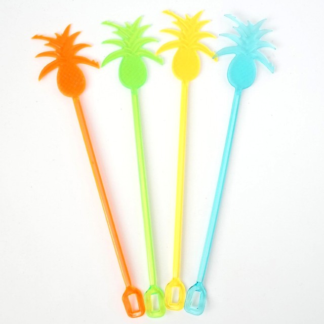 8 Pineapple Tropical Cocktail Drink Stir Sticks Stirrers Beach Party