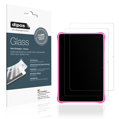 2x Schutzfolie für Blackview Tab30 Kids Tablet matt - Anti-Shock 9H Folie dipos