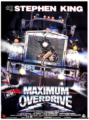 1986 MAXIMUM OVERDRIVE Stephen King Truck ACDC 47x63 French movie ...