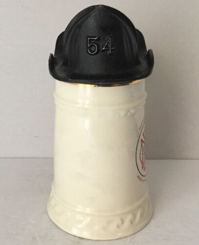 CERAMIC 1979 FIREMAN HAT LID (Cast) 2pc STEIN Union Fire Company 54, Buntingware - Picture 4 of 10