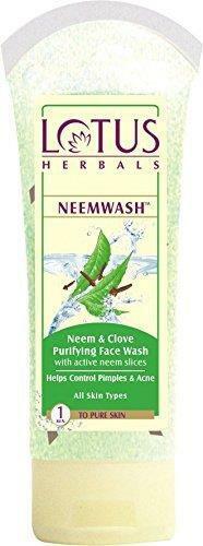 Lotus Herbals Neem y Clavo Purificador Lavado Facial con Rebanadas Activas de Neem 120 gm - Imagen 1 de 3