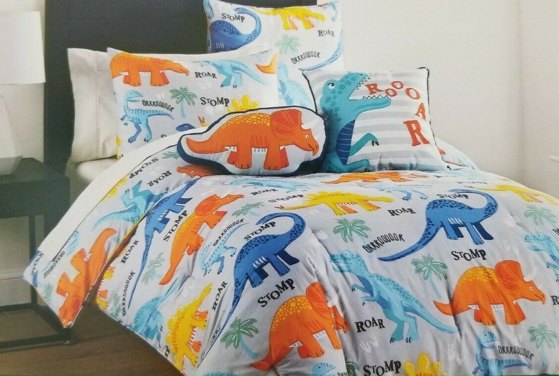 pc Boy Zone Dinosaurs Twin Comforter, Sham Decorative Pillows