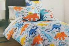 4 pc Boy Zone Dinosaurs Twin Comforter, Sham  Decorative Pillows Set NIP