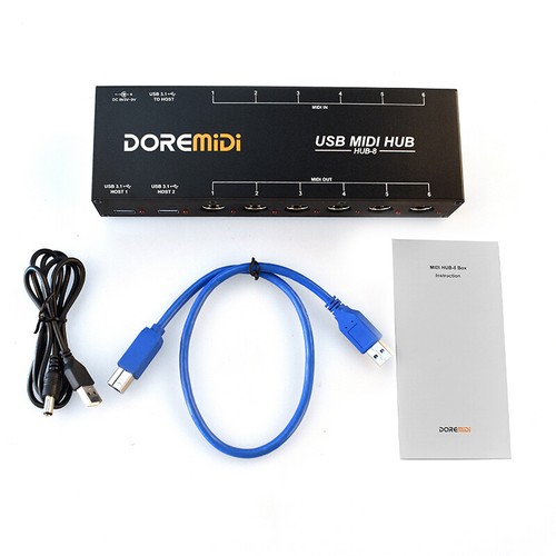 DOREMiDi HUB-8 6x6 MIDI Interface Host x2 MIDI Hub Box 96 Channels Adapter - Picture 12 of 12