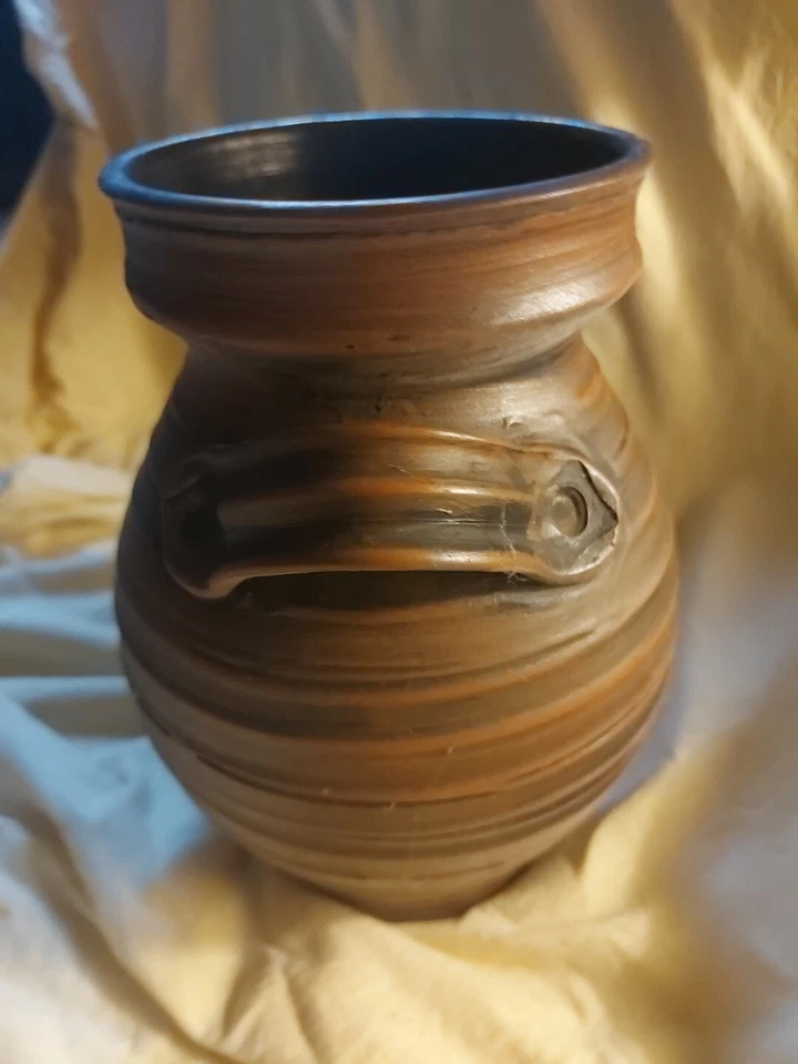 Ton Vase Krug Getöpfert Braun - Bild 2 von 3