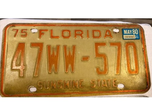 (3) Expired Florida Citrus Sunshine State Handicap License Plate 1975 & 2001 - Picture 2 of 4