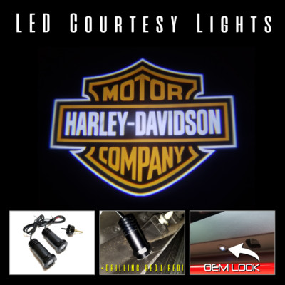 2x LED Ghost Shadow Lights Courtesy Door Lamps for Harley Davidson - Classic