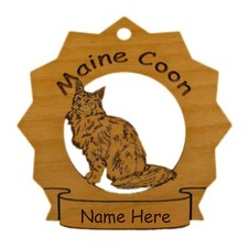 Maine Coon Cat 2 Ornament Personalized With Your Cat's Name 7210