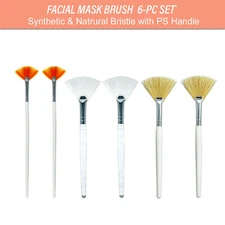 6-Pc Face Mask Fan Brush Set Glycolic Acid Peel Facial Treatments Home DIY Spa