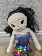 Adventure Planet Reversible Mermaid Sequins Flip: Black Flowing Hair 16" Long