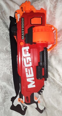 NERF N Strike Mega Mastodon Motorized Blaster 24 Drum Works Nicely (NO DARTS)
