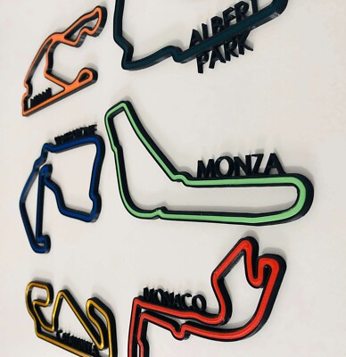 Custom F1 Rennstrecken, 3D Wandbild, F1 Track Outline, Silverstone, Monaco, SPA