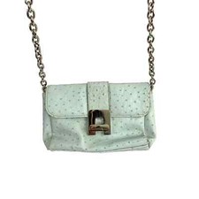 Chico's Crossbody Bag Blue Faux Ostrich Leather Women's Handbag Purse