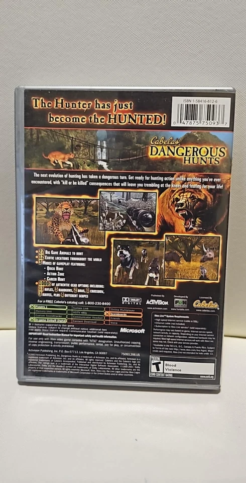 Cabela's Dangerous Hunts (Original Xbox)  Platinum Hits COMPLETE - Image 2 of 3