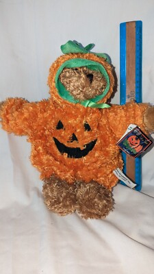 Teddy Bear Plush in Halloween Pumpkin Costume  (12'') Crystal Temptations