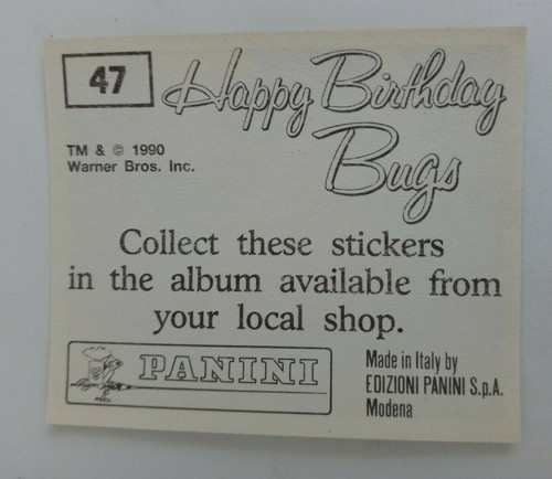 1990 Panini Happy Birthday Bugs (Pick Your Sticker) - Picture 69 of 343