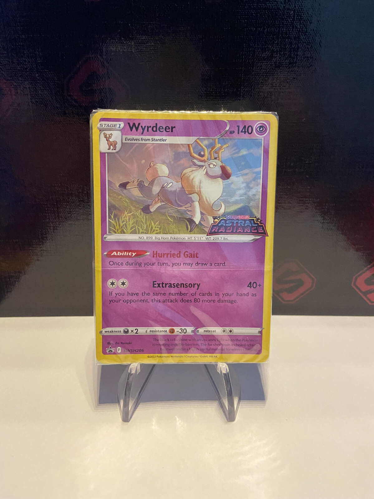 Pokemon Wyrdeer SWSH206 Card Astral Radiance Blackstar Prerelease EN Sealed! 