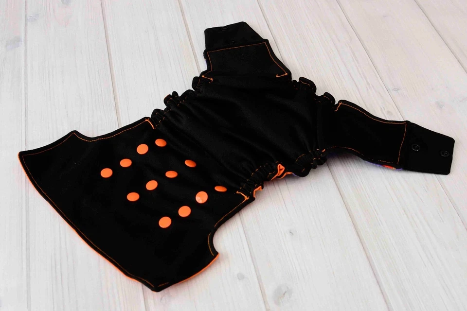 Funda de pañal de tela talla única, naranja Halloween búhos, pañal AI2 (sin inserto) Foto 3 de 4