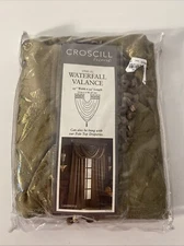 Croscill Waterfall Swag Valance with Tassels Embroidered Cambridge Bronze