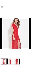 NWT Forever21 Red V-Neck Lace Maxi Dress