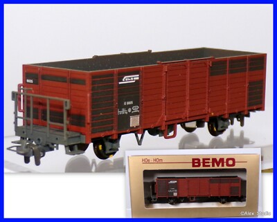 Bemo 2254 175 aus 7451 100 Güterwagen ''Hochbordwagen'' RhB.  E 6605. OVP  Video