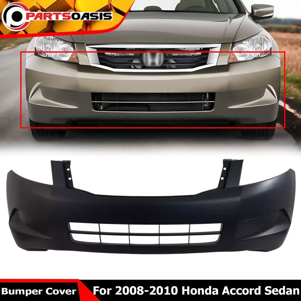 2008-10 Honda Accord Sedan Primed Front Bumper Cover No Fog Light Holes