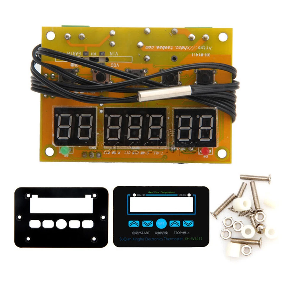 DC12V AC220V XH-W1411 Temperature Controller 10A Thermostat Control Switch Probe - Image 3 of 4