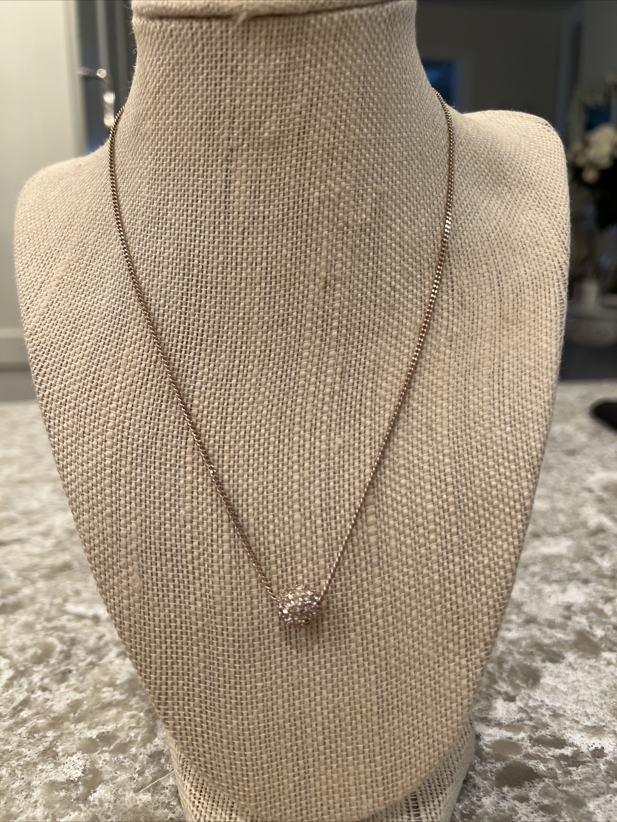 signed Givenchy ball drop rhinestone necklace gol… - image 1