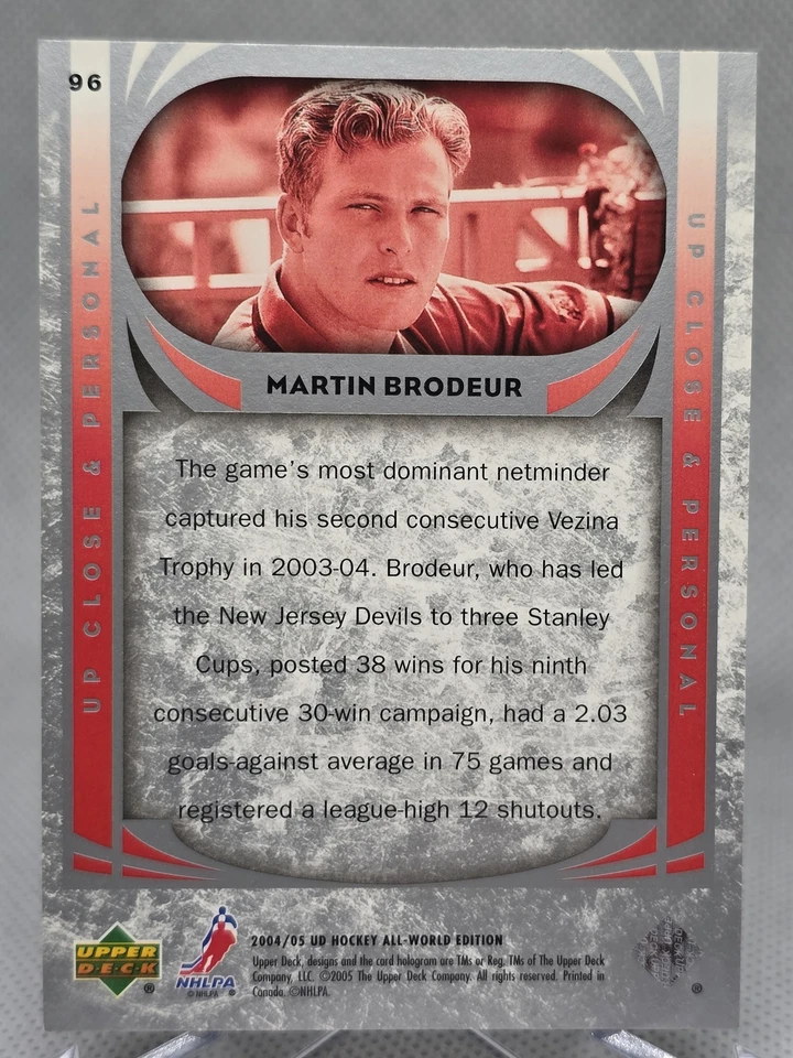 2004-05 Upper Deck All-World Edition #96 Martin Brodeur - Image 2 of 2