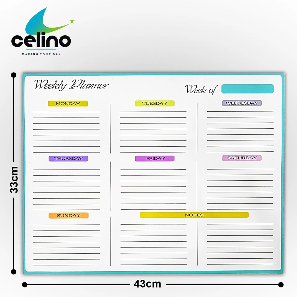 A3 Whiteboard Magnetic Weekly Planner Fridge Dry Wipe Family To Do List Reminder - Image 4 of 4