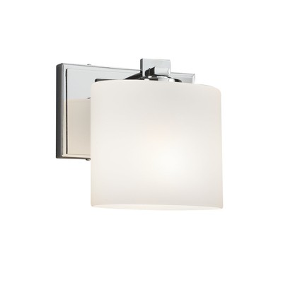 Fusion - Era 1-Light Wall Sconce - Oval Artisan Glass Shade in Opal - Polishe...