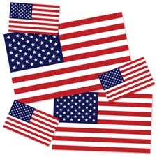 US American Flag Patriotic Vinyl Sticker Set of 5