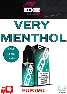 Edge Very Menthol Flavour E Liquid Vape Juice 10ml x 3 10 15 CHEAP FREE  POST | eBay