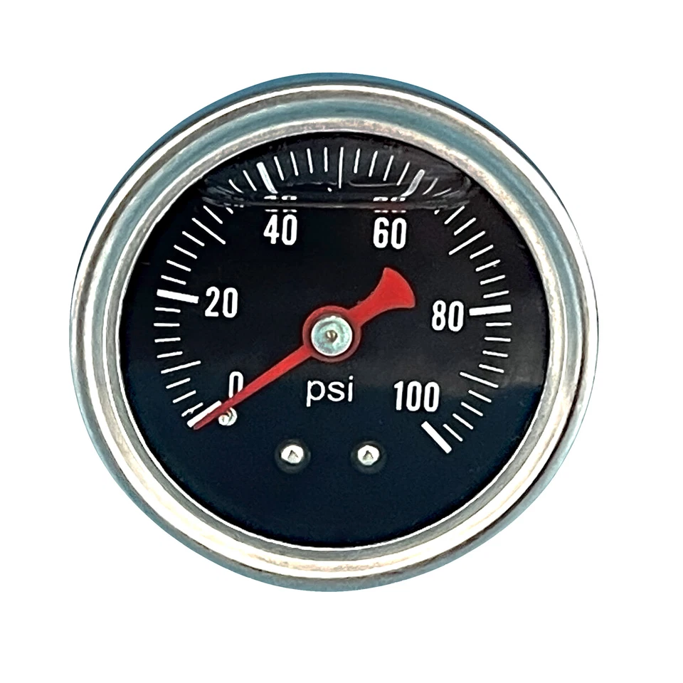Liquid 0-100psi Fuel Pressure Gauge Regulator Gauge 1/8" NPT W/ 6AN Adapter - Image 2 of 4