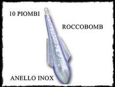 10 piombi roccobomb anello inox pesca surfcasting lancio tecnico surf casting