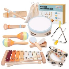 Baby Musical Instruments Set - Montessori Wooden 18 Month Old Baby Musical To...
