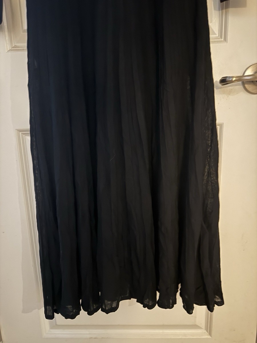 COS Pleated Knitted Turtleneck Maxi Dress In Black Size S | eBay