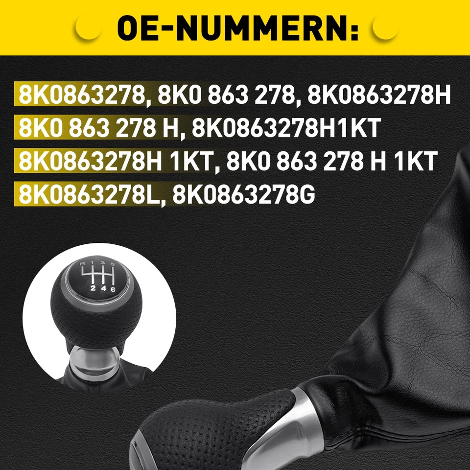 passend für AUDI  SCHALTKNAUF SCHALTSACK ROT 6 Gang Naht schwarz 1Stk. - Bild 2 von 4