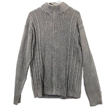 Park Slope Mens Full Zip Ribbed Knit Sweater Size XXL Fisherman Preppy Grandpa