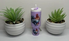 Mini "Stanley Style" Tumbler Keychain Chapstick Holder Chicken Rooster