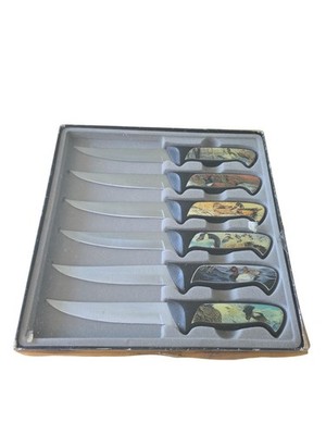 Intruder Wildlife Knife Set Of 6 Duck Eagle Pheasant See Photos 9'' Blade 5''