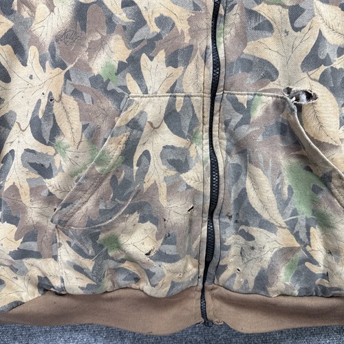 Sudadera con Capucha Camuflada Vintage Adulto 2XL Verde Años 90 Camuflaje Árbol Real Mussy Edredón Forrado - Imagen 6 de 10