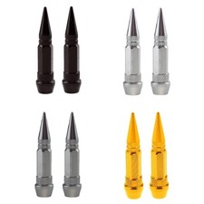 4x Spike Bullet Valve Stem Caps Covers Tire Wheel Screw-on Metal Aluminum 2.5