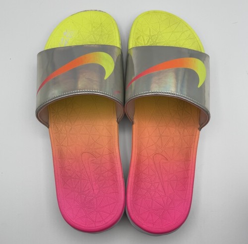 Nike Benassi Solarsoft Rio Olympics EE. UU. Para hombres talla 12 Rosa/Limón Slides Ret. $200 - Imagen 7 de 12