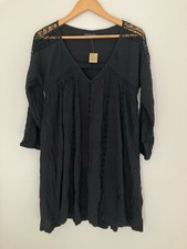 NWT American Eagle Black Baby Doll Crochet Mini Dress Size Small 