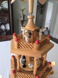 Vintage Lillian Vernon Christmas Windmill Nativity 3-Tier Hand Painted 8996