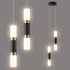 2-Light Pendant Kitchen Island Dimmable LED Modern Mini Fixture Black  Gold