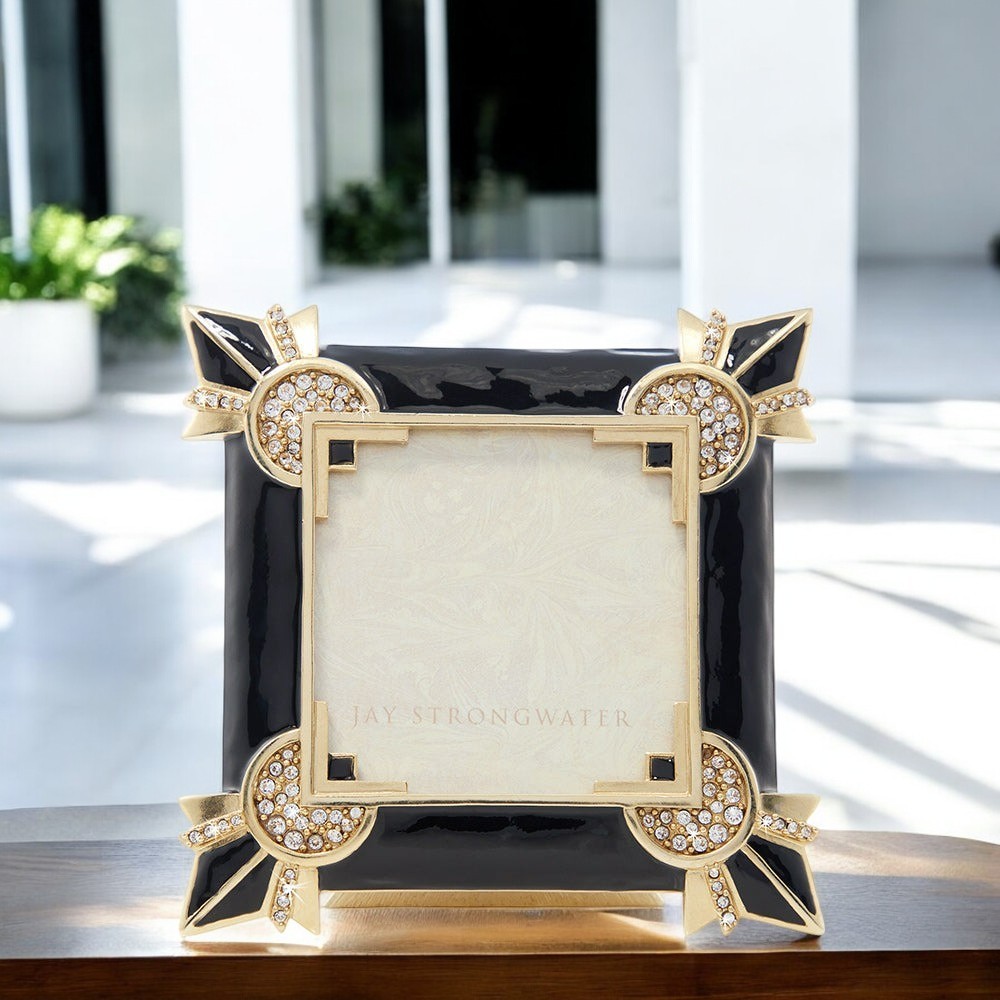 Jay Strongwater Dorothy Art Deco Frame 14K Gold Luxury Decor